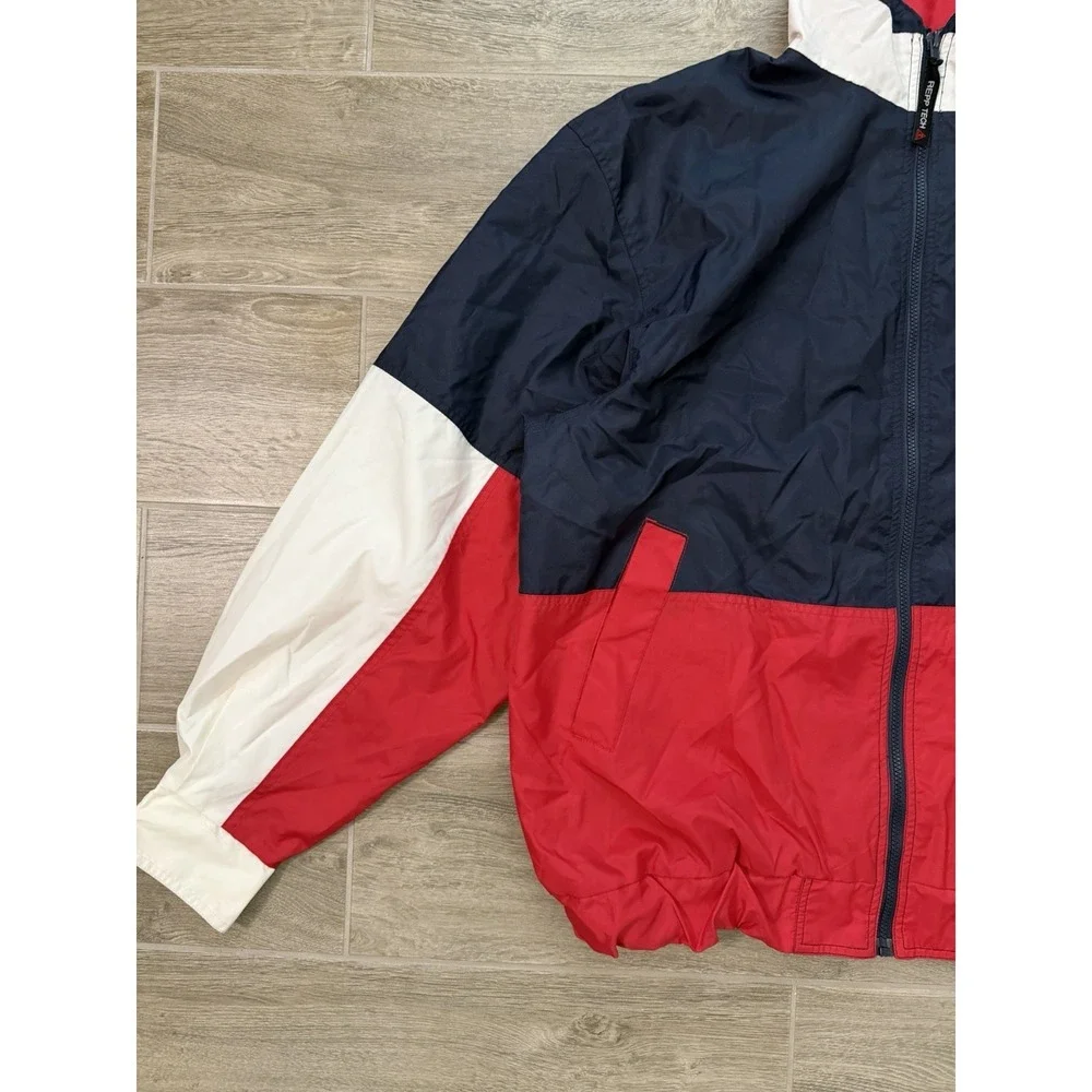 Vintage REPP Tech Navy Blue And Red Zip Up‎ Windbreaker Jacket Size XL